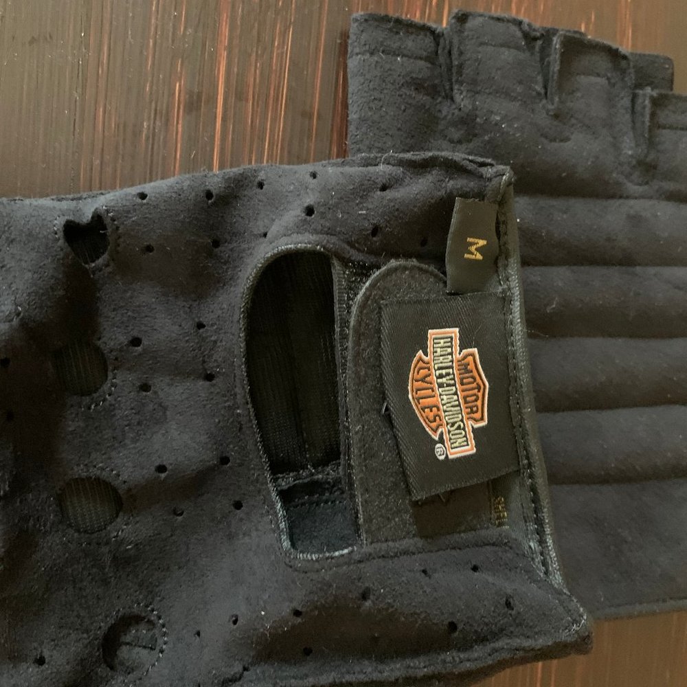 Harley Davidson Mens Fingerless Riding Gloves